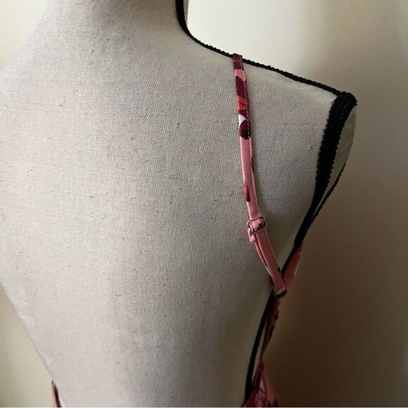 OPEN BACK FIT & FLARE FLORAL PRINT DRESS PINK - Picture 8 of 16